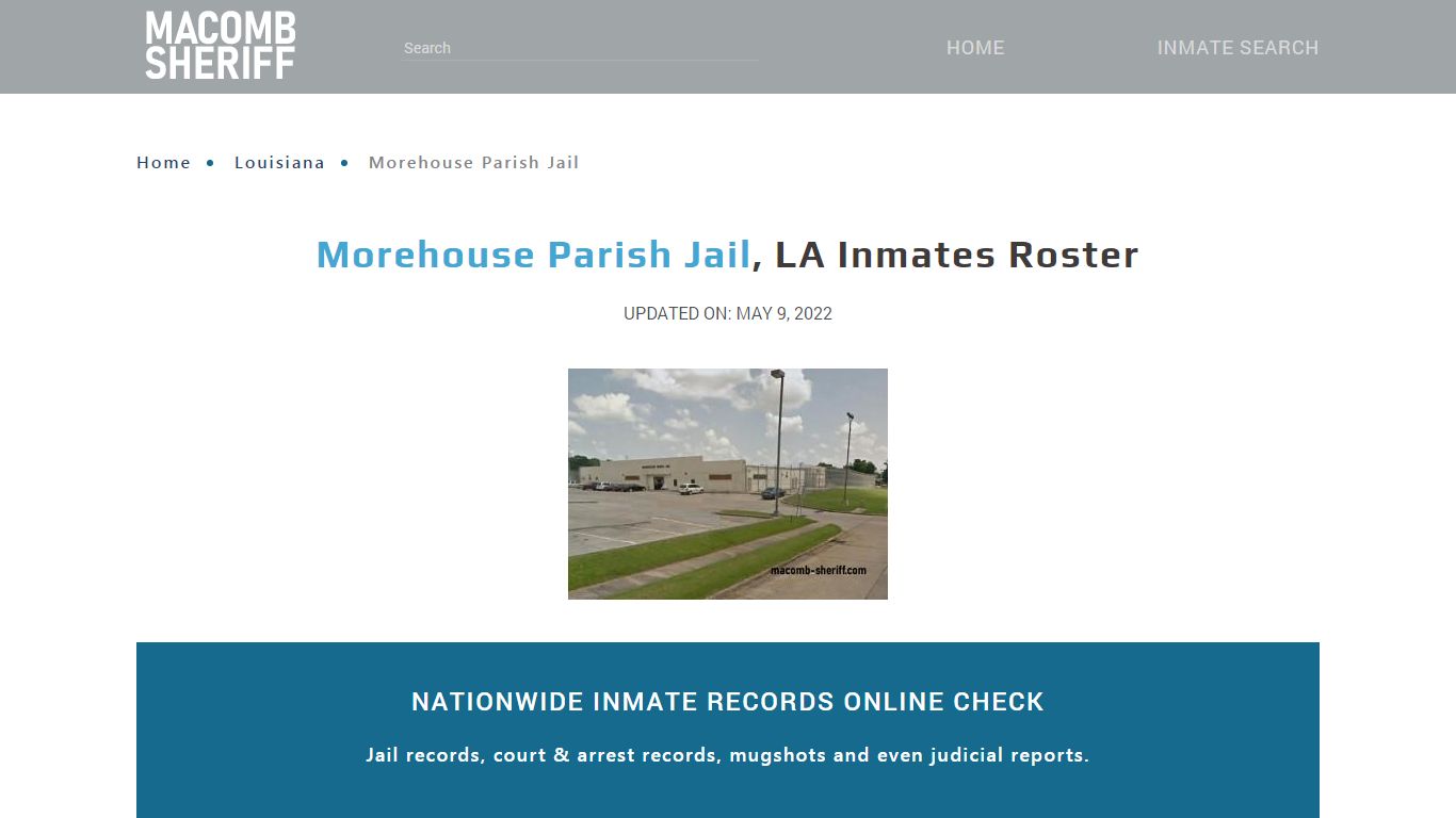 Morehouse Parish Jail, LA Jail Roster, Name Search